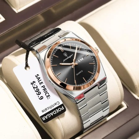 Poedagar 930 Mens Luxury Luminous Wristwatch Silver