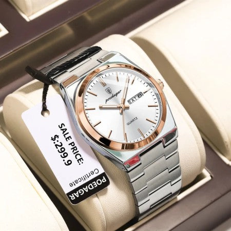 Poedagar 930 Mens Luxury Luminous Wristwatch Rose
