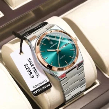 Poedagar 930 Mens Luxury Luminous Wristwatch Silver