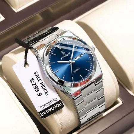 Poedagar 930 Mens Luxury Luminous Wristwatch Silver